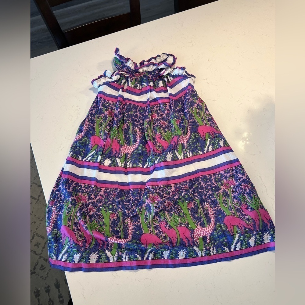 Crewcuts Ruffle Animal Print Cotton Dress size 10